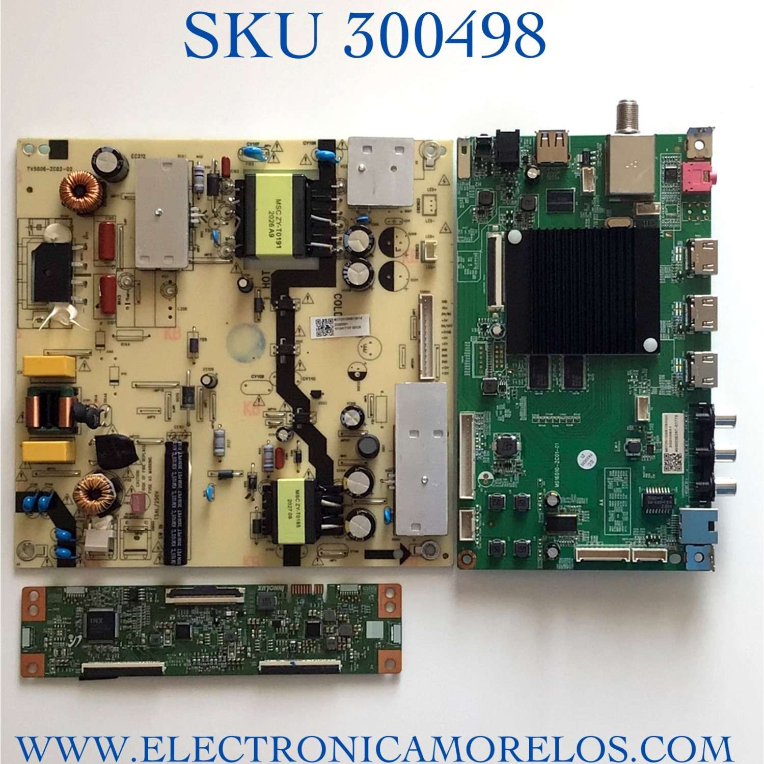 KIT DE TARJETAS PARA TV WESTINGHOUSE·ROKU TV SMART / MAIN MS16010-ZC01-01 / 2E01413C0 / KB6160A / 4600038 / T-CON 7ACDJ1013 / E89382 / FUENTE TV5006-ZC02-02 / 303C500606J / E021M289-T1 / E021M431-H1 / E021M460-B2 / PANEL V430DJ1-Q01 / MODELO WR43UX4019